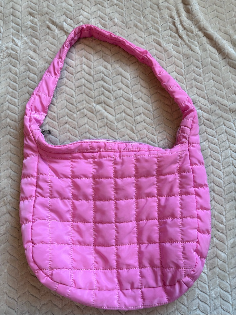 Pink Puffer Shoulder Bag